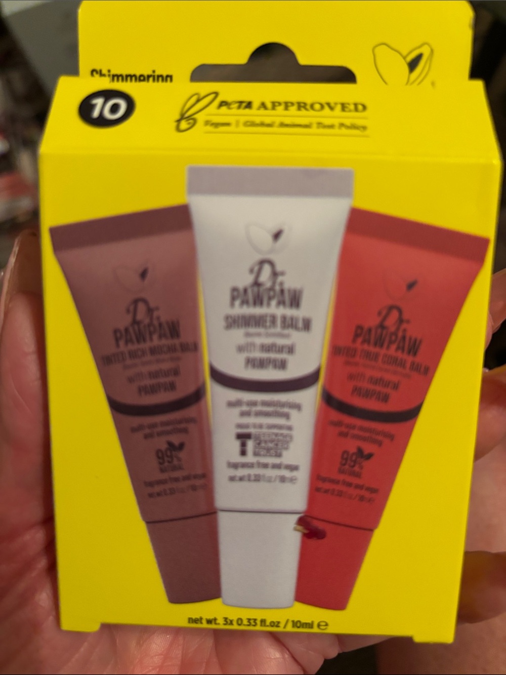 dr paw paw set of 3 Shimmering Collection Lip Balm